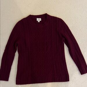 Tobey grey Rich Burgundy Crew Neck cabled Sweater